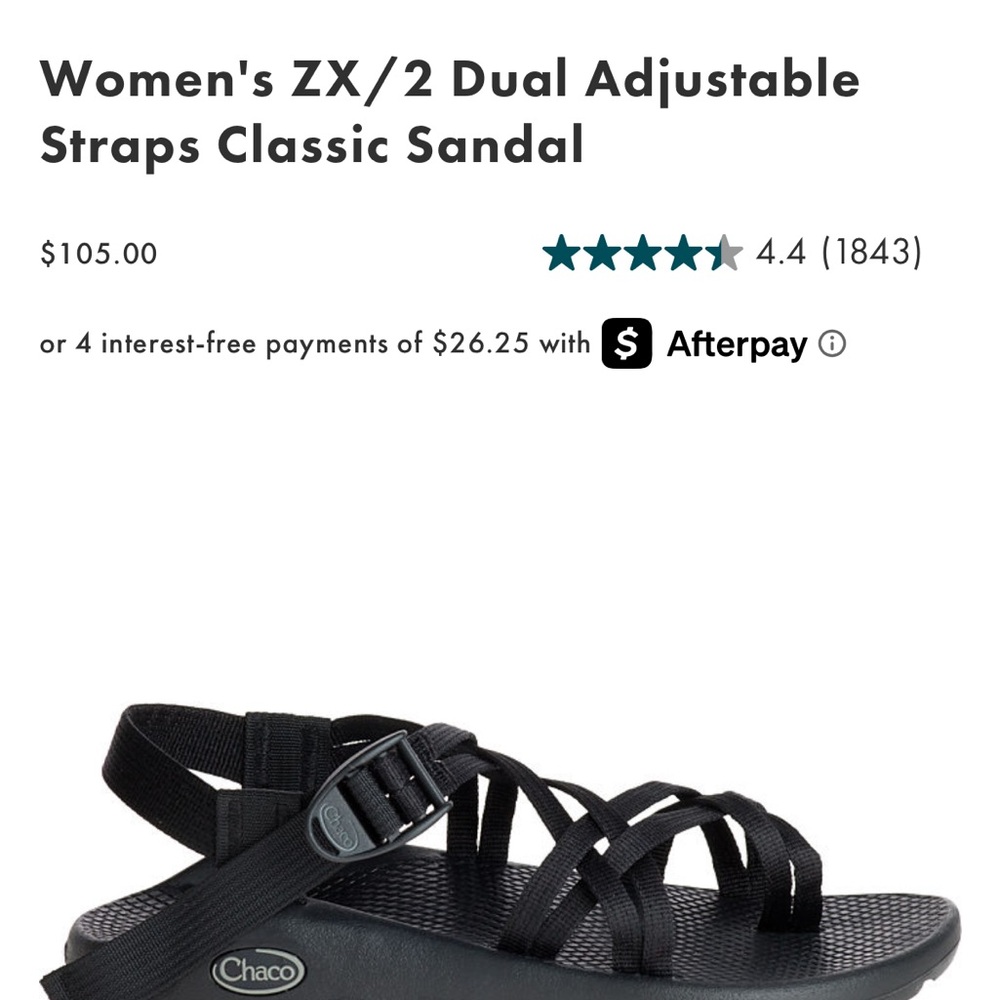 Chaco Black Dual Adjustable Sandals - lightly used - Picture 5 of 5